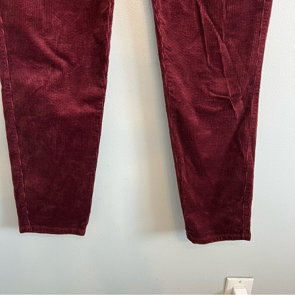 PAIGE Hoxton Ankle Corduroy Skinny Jeans Burgundy Women's Size 32 Office - Picture 6 of 11